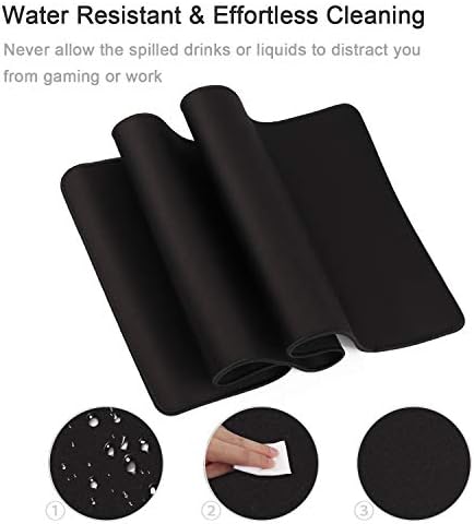 Gaming Mouse Mat/Mouse Pad 31.5x11.8x0.12Inch | XXL mouse pad | table mat/large size | improved precision and speed | rubber base for stable Grip on smooth surfaces non-slip (80x30 Black)