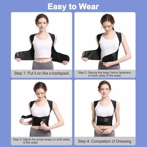 2.0 Upgraded Posture Corrector for Women and Men - Back Brace Shoulder Straightener, Adjustable Back Support, Scoliosis, Hunchback, Hump, Thoracic, Spine Corrector