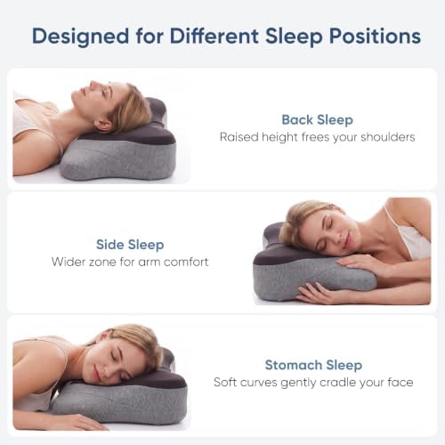 Cervical Neck Pillow, Memory Foam Contour Pillow, Queen