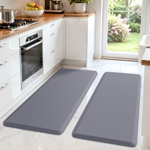 HappyTrends 2 PCS Kitchen Mat Cushioned Anti-Fatigue Floor Mat, Heavy Duty