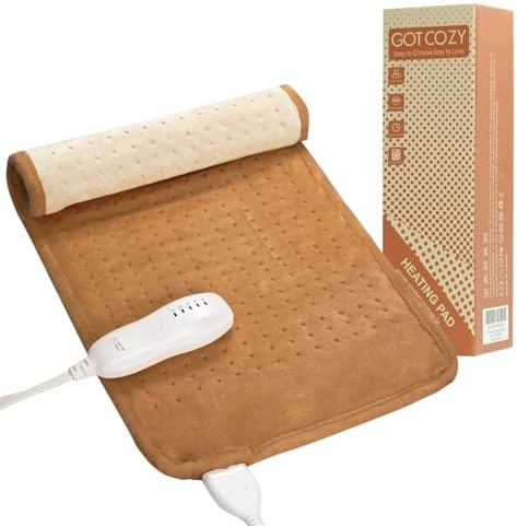 GOTCOZY Heating Pad 12"x24" for Back Pain Relief & Cramps(Biscuit)