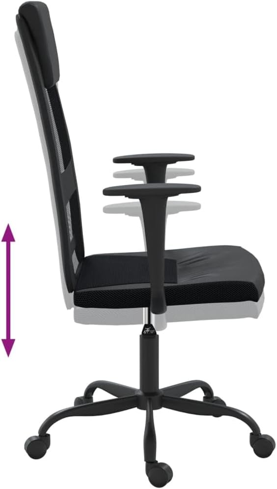 Ergonomic Office Chair with Breathable Mesh Back, Adjustable Height Desk Chair, Rolling Home Office Computer Chair with Sturdy Support, Black