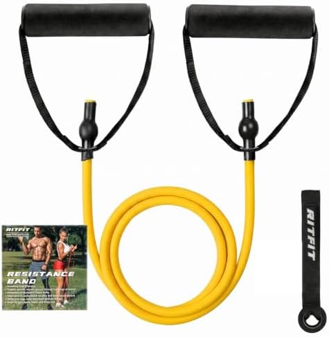RitFit Single Resistance Bands with Handles Door Anchor for Home Gym
