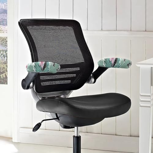 2 Pieces Chair Armrest Slipcovers, Turtle Hibiscus Print Office Chair Arm Pad Covers, Skin Friendly Stretchy Office Chair Armrest Covers, Home Decorative Accessories