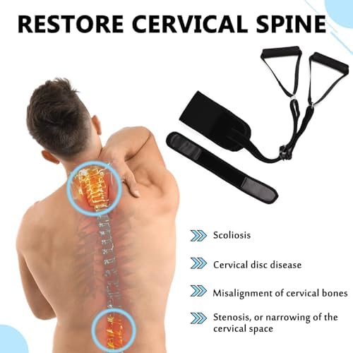 Y Neck Strap Stretcher, Cervical Traction Device for Neck Discomfort, Spine Chiropractic Decompression Traction Tool with Chin Strap, Adjustable Neck Stretcher for Home Use