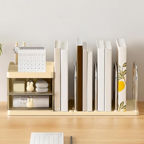 Desk Organizer With 4 Bookshelf Compartments, Desk Organizers