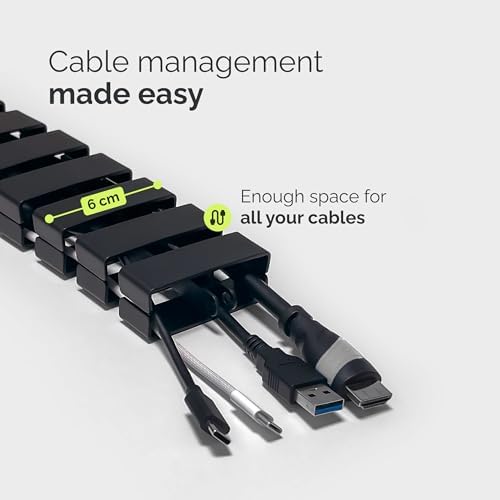 VALU Under Desk Cable Organizer, 49in - Black, with Magnet