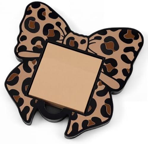Leopard Bow Sticky Note Holder Large Wood, 3 x 3 Sticky Notes