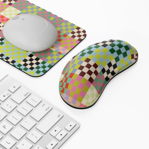 Dapesuom Mouse Wrist Rest, Cute Ergonomic Memory Foam Mouse Wrist for Computer Desk Mats Support, Hand Rest Pad Cushion for Gaming, Office, Laptop, Men, Women, Pain Relief & Easy Typing, Vintage Multi
