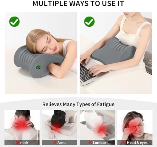 Ergonomic Office Chair Headrest, Adjustable Neck Support Pillow with Removable Washable Cover, Universal Head Rest Attachment for Office Chairs, Wheelchairs, Desk Chair Napping (Gray)