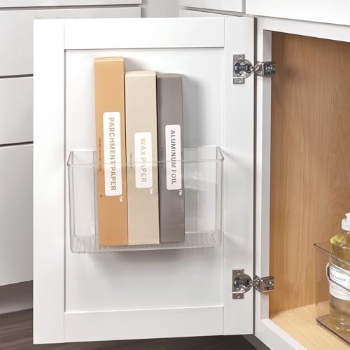 iDesign Adhesive Organizer Bin, Set of 4, Clear