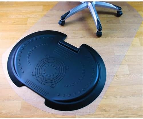 Pemberly Row Modern Plastic Black Anti-Fatigue Mat and Chair Mat Set, Polycarbonate Construction, Massage Pods, Ergonomic Design, for Hard Floors Sit-to-Stand Desk Comfort