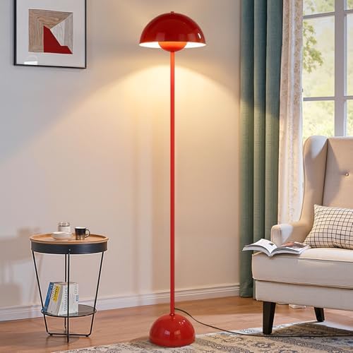 Coucrek Red Floor Lamp, 66'' Industrial Standing Lamp for Living Room