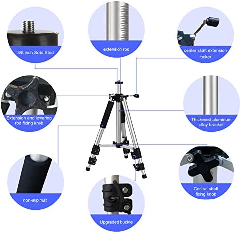 SKERELL Projector Stand Tripod Adjustable: Universal Laptop Standing Height from 17" to 48" with Tray Ball Head Carry Bag for Computer Camera