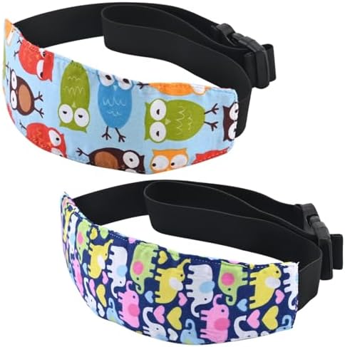 Head Support for Stroller Car Seat - Head Band Strap Headrest for Sleeping Traveling for Toddler Kids Children Child Baby Infant- (Elephant+Blue)