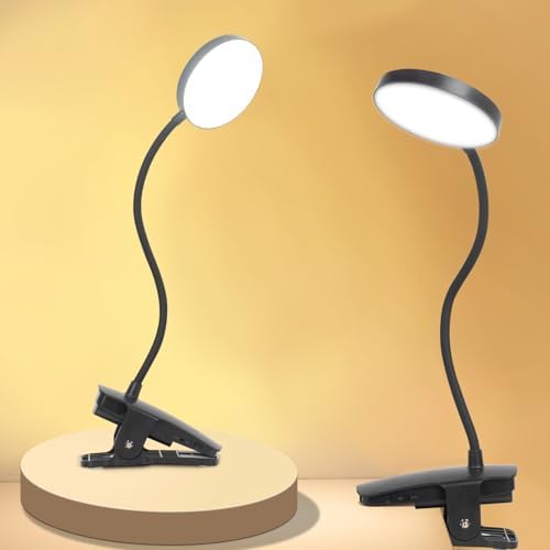 Cordless Rechargeable Clip On Desk Lamp Thick Flexible 360° Gooseneck