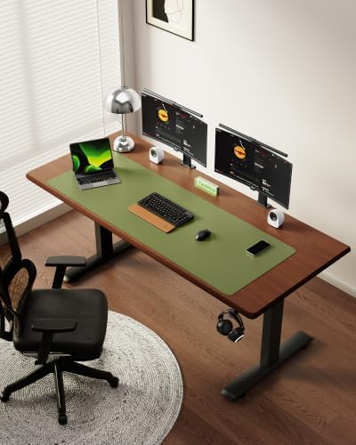 YSAGi Leather Desk Pad Protector, Office Desk Mat, Large Mouse Pad, Non-Slip PU Leather Desk Blotter, Laptop Desk Pad, Waterproof Desk Writing Pad for Office and Home (Green,55" x 17.2")