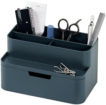 BLUE GINKGO Compact Desk Organizer, Blue, Made in Korea