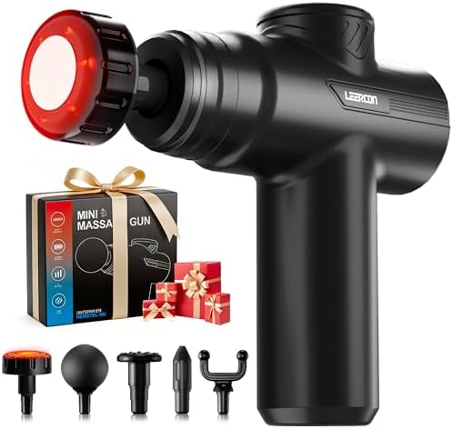 LEERCON Massage Gun with Heat, Deep Tissue Back Massager Gun Gifts for Men