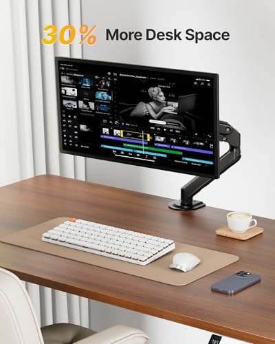 monTEK Single Monitor Arm, 17–32" Screen, Full Motion Adjustment,20 lbs