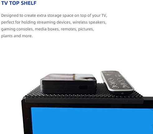 YOKEPO TV Top Shelf Mounting Bracket 8 Inch Flat Panel Mount Adjustable Mount on Monitors to Hold Cable Boxes, Apple TV, Camera, Streaming Devices, Media Boxes, Game Console and Home Decor, Black