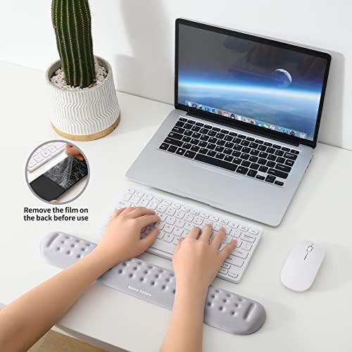 Univo Colors Gray Superfine Memory Foam Keyboard Wrist Rest Soft Gel Ergonomic Wrist Support Pad for Computer, Laptop, Office, Gaming, Typing