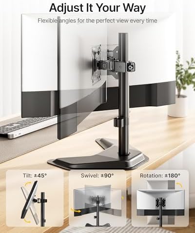 monTEK Freestanding Single Monitor Stand for 17-32" Screens, 22 lbs