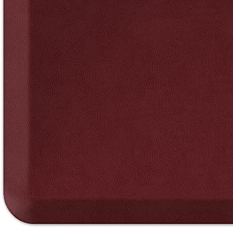 GelPro Stain Resistant Surface with 3/4 Thick Ergo-Foam Core for Health and Wellness, 20"x48", Leather Grain Cranberry