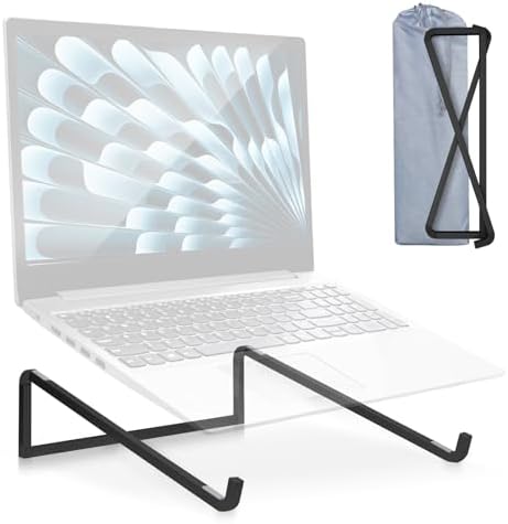 TENOC Foldable Laptop Stand for Desk, Black