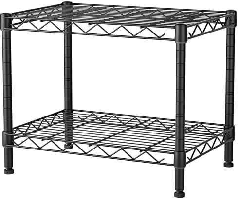 SINGAYE Small Wire 2 Shelves Pantry Metal Shelf Floor Organizer Under Desk
