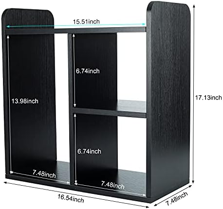 PAG-Mass Desktop Bookshelf Freestanding Wooden Countertop Bookcase Accessories Organizer Display Rack Dorm Desk Storage Shelf