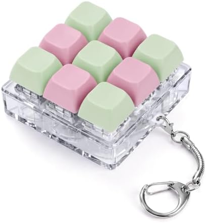 Keyboard Fidget Toy, Creamy Fidget Clicker Keyboard Fidget Keychain, Button Fidget Gifts for Adults, Boost Focus & Ease Anxiety Anywhere — Perfect Stress-Relief Gift (3×3 Grid Layout Y)