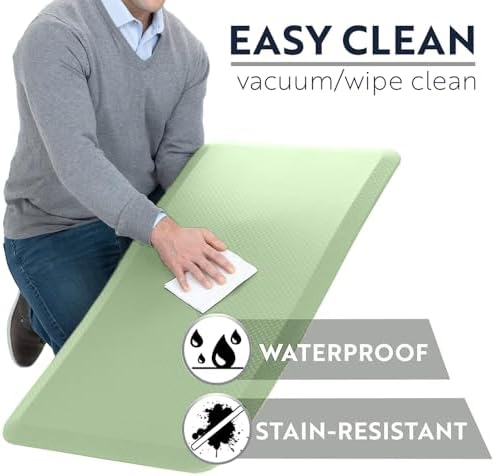KANGAROO Cushioned Anti Fatigue Kitchen Mats for Floor, 20x32 Sage Green