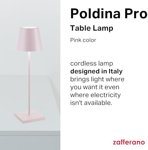 Zafferano, Poldina Pro, Rechargeable Cordless Lamp, Pink