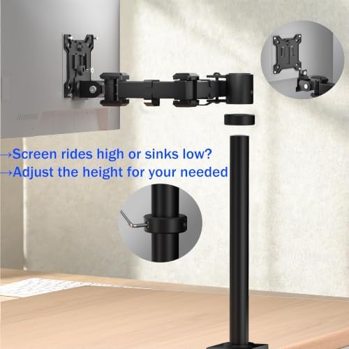 THEARK Single Monitor Arm Desk Mount - Adjustable VESA Desk Arm Mount for 17-32 Inch Screens,Holds up to 19.8 lbs,Single Monitor Stand for Desk with C-Clamp and Grommet Base,VESA 75x75/100x100mm