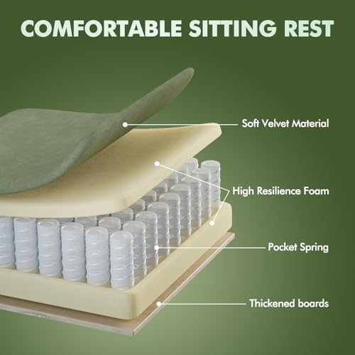 Huracan Velvet Ergonomic Office Gaming Chair for Home Use, High‑Back Reclining Computer Chair with Footrest Massage Lumbar Support, Adjustable Racing Desk Chairs for Streaming Work, Green
