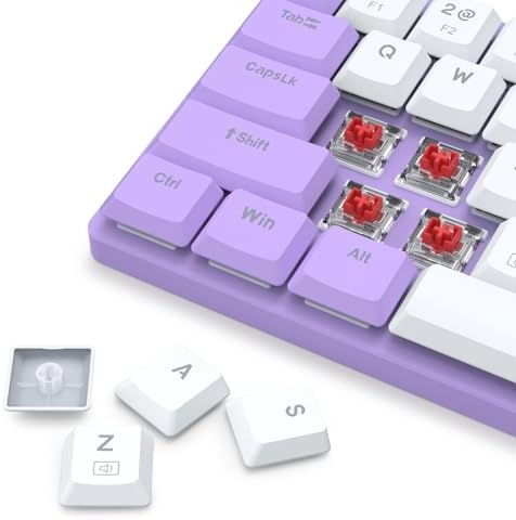Redragon BS8773 Wireless Keyboard and Mouse Combo, 78 Keys 2.4Ghz Wireless Low-Profile Mechanical Red Switch Keyboard w/Slim Compact Design & Single Blue Backlit, Comfort Grip 2400 DPI Max Mouse