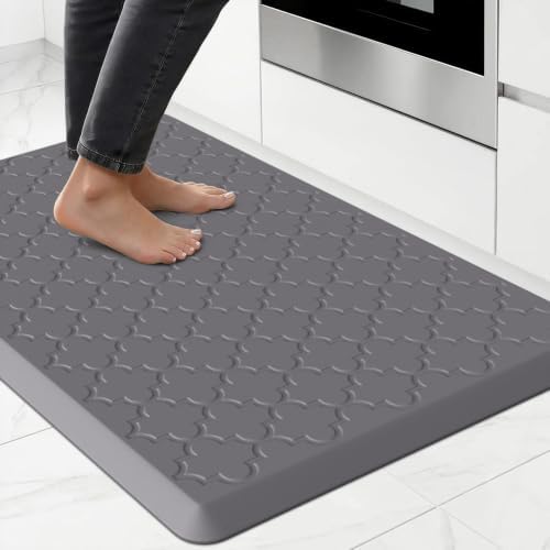 Kitchen Mats for Floor, Wide Cushioned Anti Fatigue Mat, Grey