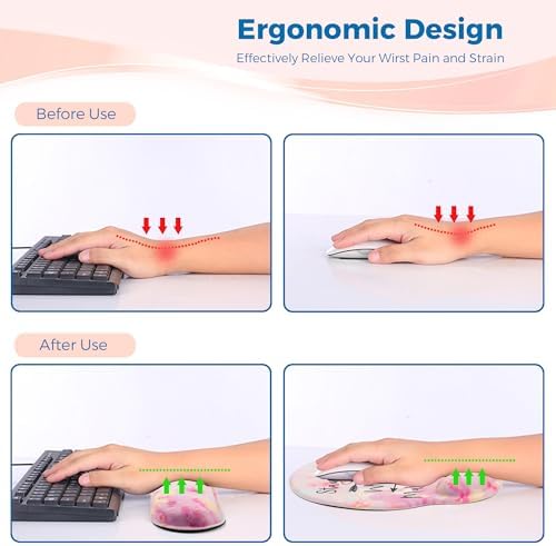 Mouse Pad and Keyboard Wrist Rest Support,Ergonomic Mouse Pad Set