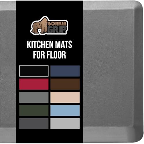 GORILLA GRIP Cushioned Antifatigue Kitchen Mat for Floor, 20x32, Gray