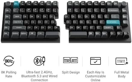 Keychron Q11 Ultra 8K 75% Wireless Custom Split Mechanical Keyboard, Black