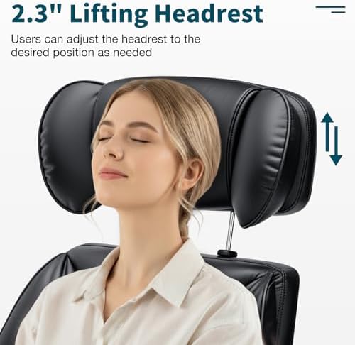 HOFFREE Criss Cross Office Chair with Flip-Up Arms,PU Leather,Black