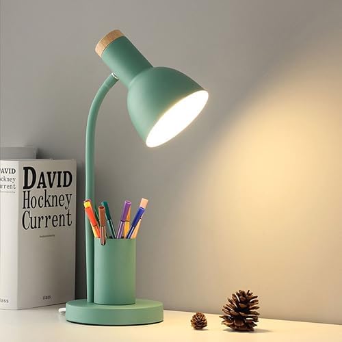 WLHONG LED Desk Lamp, Table Lamps with Pen Holder, Eye-Caring Reading Light