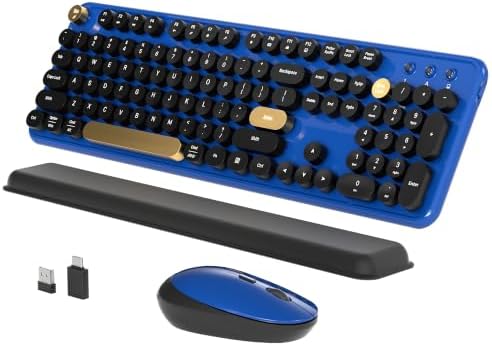 Wireless Computer Keyboard and Mouse Combos, Jewel Blue-Black