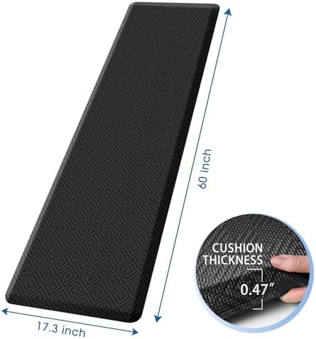 Anti-Fatigue Kitchen Mats for Floor Standing and Comfort Desk Mats 17"x60"