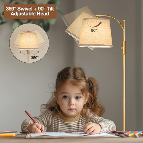 AIDENOEY Smart Floor Lamp with Side Table, Alexa & Google Assistant