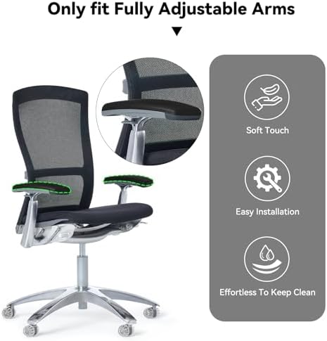 Arm Pads Caps Replacement for Knoll Life Chair, Office Chair Arm Rest Replacement（for Multi Directional arm）
