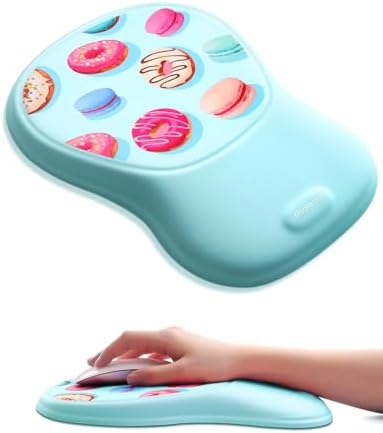 meatanty Ergonomic Mouse Pad with Wrist Rest Support, Comfortable Mousepads with Memory Foam, Non-Slip Base Wirst Rest Mouse Pad for Desk, Office Work, Home, Gift for Friends, Famliy, Pale Aqua