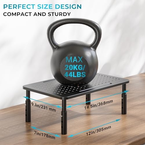 BONTEC 2 Pack Adjustable Monitor Stand Riser with Drawer, Supports 44lbs
