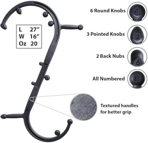 Body Back Buddy Elite Back Massager & Neck Massager for Pain Relief, Black